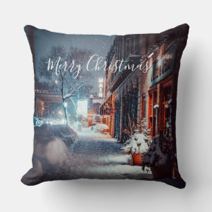 Frohe Weihnachts-Winternacht Kissen