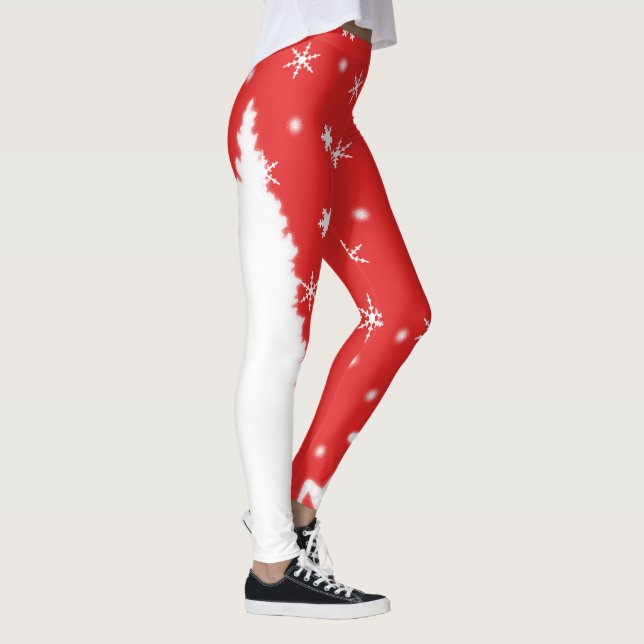 Frohe Weihnachts-Winterschneeflocken Leggings (Rechts)