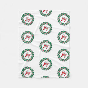 Frohe Weihnachts-Wraath-Design: Freude Fleecedecke