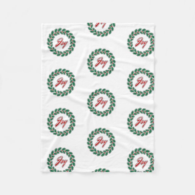 Frohe Weihnachts-Wraath-Design: Freude Fleecedecke (Vorderseite)