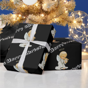 Frohe Weihnachts Wrapping Paper Baby Black Angel Geschenkpapier