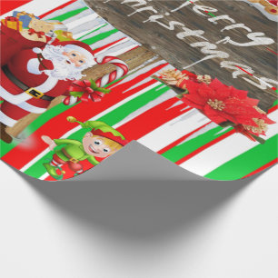 Frohe Weihnachts Wrapping Paper Elf Snowman Geschenkpapier