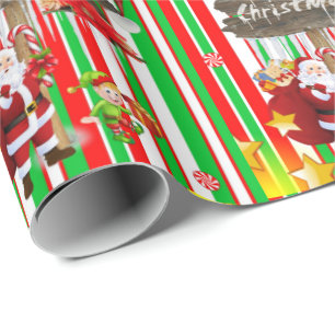 Frohe Weihnachts Wrapping Paper Elf Snowman Geschenkpapier