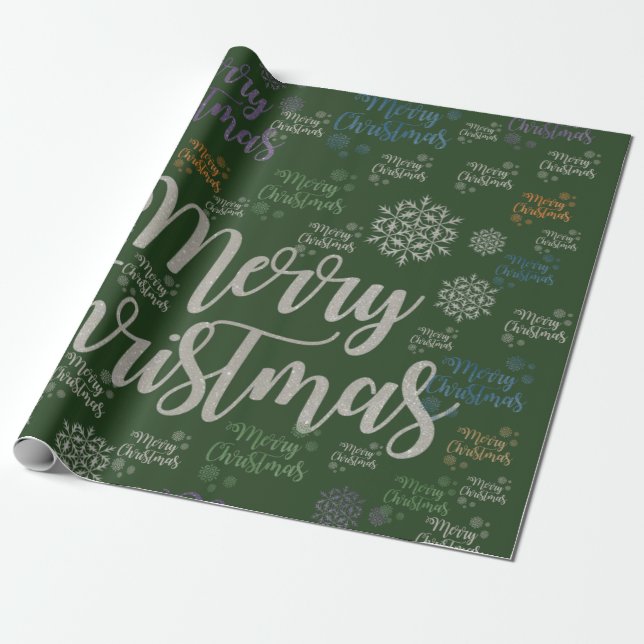 Frohe Weihnachts-Wrapping Paper Grünbuch Geschenkpapier (Ungerollt)