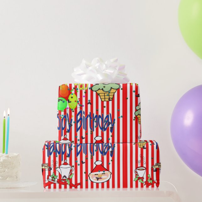 Frohe Weihnachts Wrapping Papier glücklich Geburts Geschenkpapier (Partygeschenke)