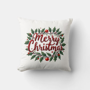Frohe Weihnachts-Wreath-Kissen Kissen