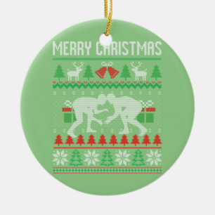 Frohe Weihnachts-Wrestling Wrestler Weihnachten We Keramik Ornament