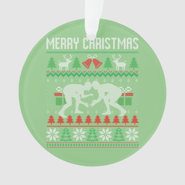 Frohe Weihnachts-Wrestling Wrestler Weihnachten We Ornament (Vorderseite)