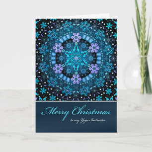 Frohe Weihnachts Yoga Instructor, Boho Snowflakes Feiertagskarte