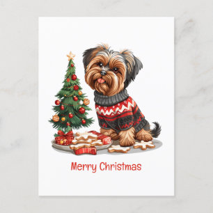Frohe Weihnachts Yorkshire Terrier Dogs Feiertagspostkarte