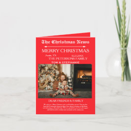 Frohe Weihnachts-Zeitungs-Foto Feiertagskarte