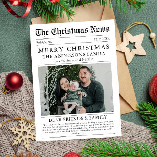 Frohe Weihnachts-Zeitungs-Foto Feiertagskarte