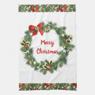 Frohe Weihnachts-Zuhause Geschirrtuch