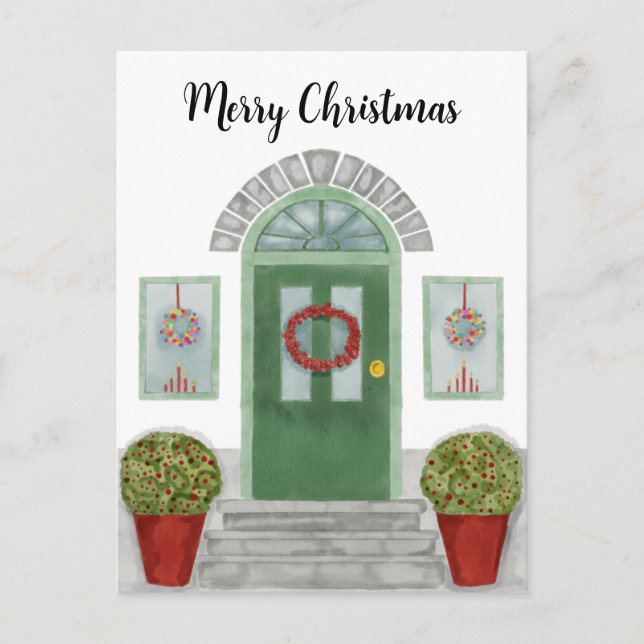 Frohe Weihnachts-Zuhause Postkarte (Vorderseite)