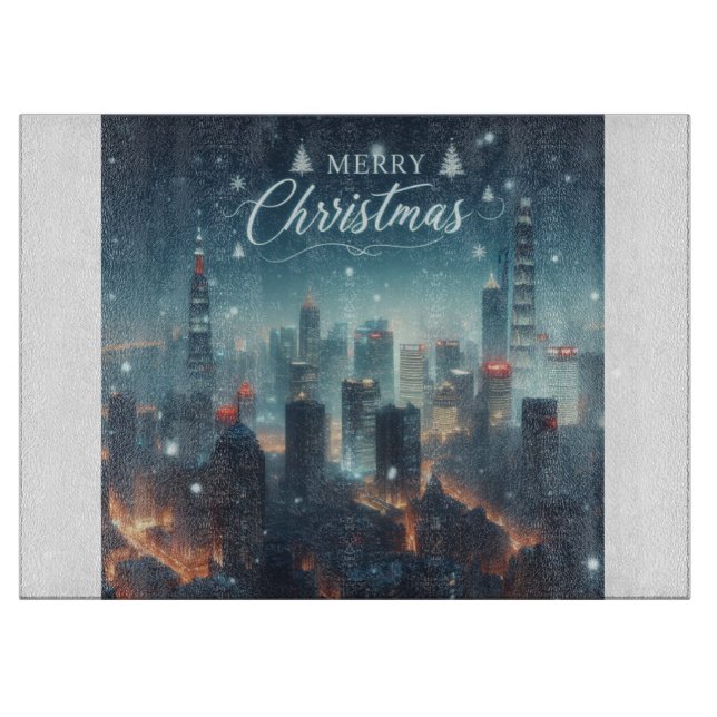 Frohe Weihnachtsabschneidung Schneidebrett (Vorderseite)