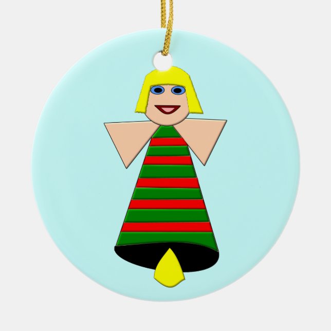 Frohe Weihnachtsangel Custom Tree Ornament (Vorne)
