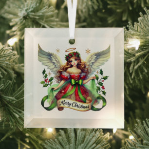 Frohe Weihnachtsangel Ornament Aus Glas