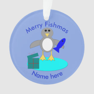 Frohe Weihnachtsangeln Pinguin Akrylo Ornament