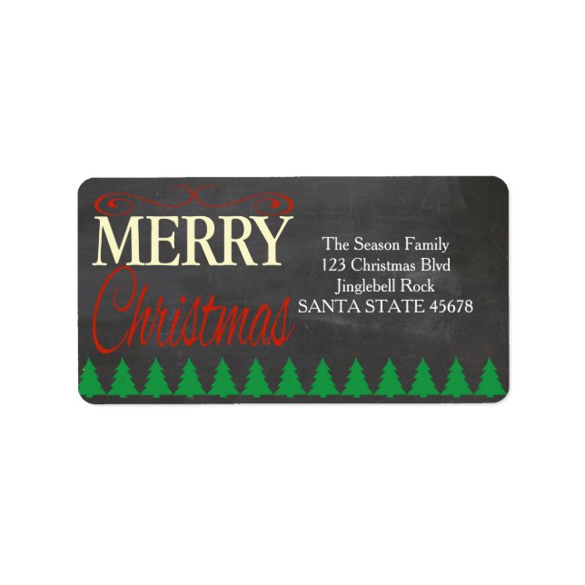 Frohe Weihnachtsanschrift Adressaufkleber (Vorne)