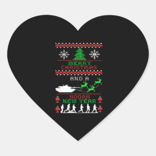 Frohe Weihnachtsarmee - Neues Jahr Herz-Aufkleber
