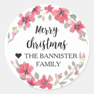 Frohe Weihnachtsaufkleber - Berry Red xmas Runder Aufkleber