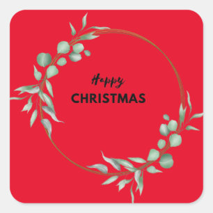 Frohe Weihnachtsaufkleber Quadratischer Aufkleber