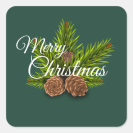 Frohe Weihnachtsaufkleber Quadratischer Aufkleber