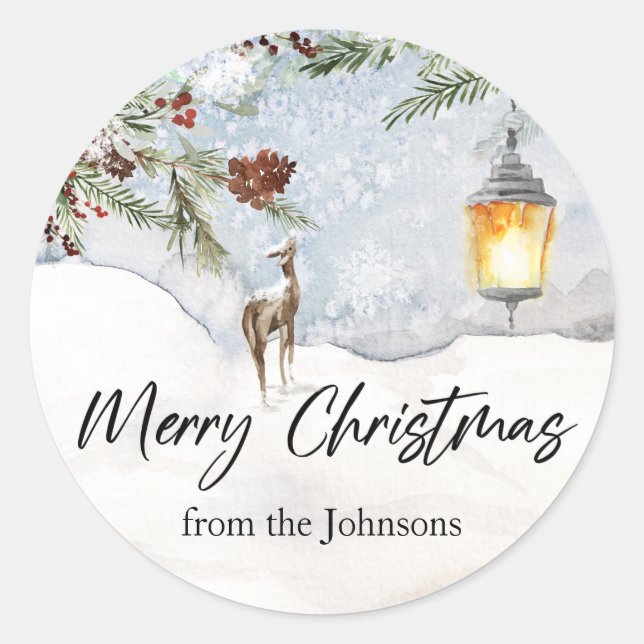 Frohe Weihnachtsaufkleber Runder Aufkleber (Vorderseite)