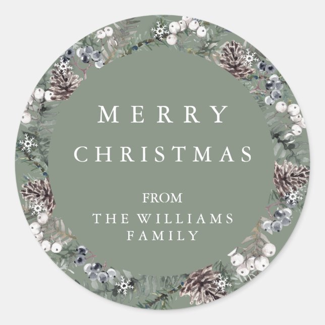 Frohe Weihnachtsaufkleber Runder Aufkleber (Vorderseite)