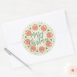 Frohe Weihnachtsaufkleber Runder Aufkleber