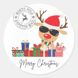 Frohe Weihnachtsaufkleber Runder Aufkleber