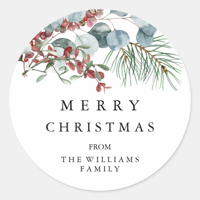 Frohe Weihnachtsaufkleber Runder Aufkleber (Vorderseite)