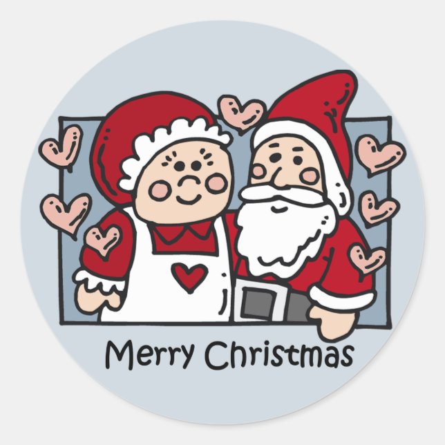 Frohe Weihnachtsaufkleber Runder Aufkleber (Vorderseite)