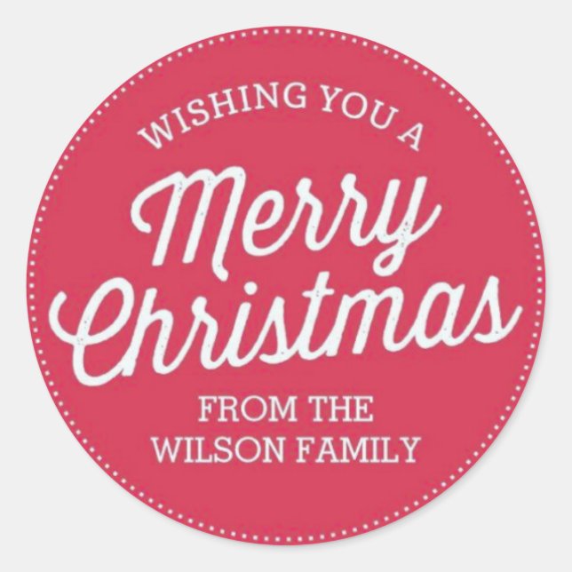 Frohe Weihnachtsaufkleber Runder Aufkleber (Vorderseite)