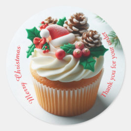 Frohe Weihnachtsbäckerei Cupcake Danke Sticker