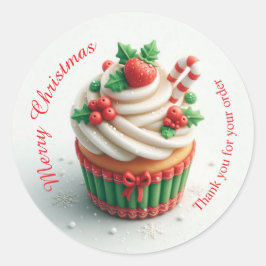 Frohe Weihnachtsbäckerei Cupcake Danke Sticker
