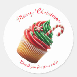 Frohe Weihnachtsbäckerei Cupcake Danke Sticker