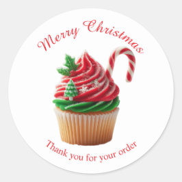 Frohe Weihnachtsbäckerei Cupcake Danke Sticker
