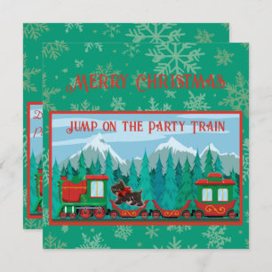 Frohe Weihnachtsbahn Einladung