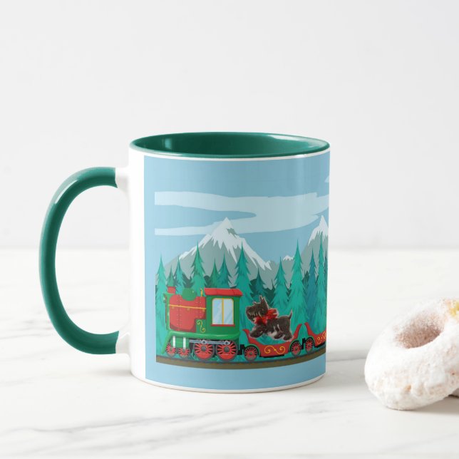 Frohe Weihnachtsbahn Tasse (Mit Donut)