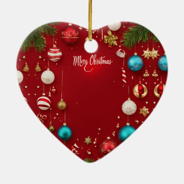 Frohe Weihnachtsball-Keramik Ornament (Hinten)