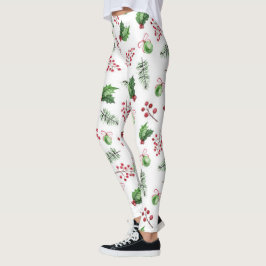 Frohe Weihnachtsbälle Holly Berries Pine Leggings