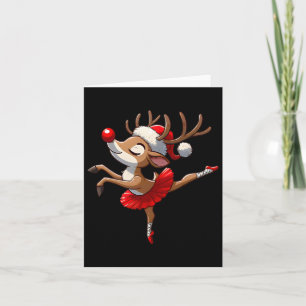 Frohe Weihnachtsballett Rentier Tanz Ballett Tee Karte