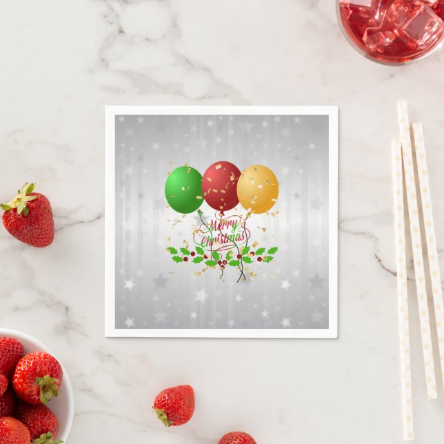Frohe Weihnachtsballons und Confetti Serviette (Beispiel)