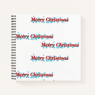 Frohe Weihnachtsbanner mit Schneeflocken und Rotte Notizbuch