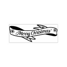 Frohe Weihnachtsbanner Rubber-Briefmarke