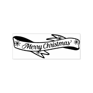 Frohe Weihnachtsbanner Rubber-Briefmarke Gummistempel