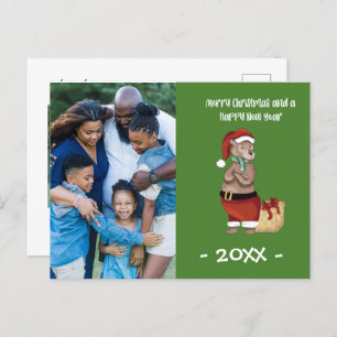 Frohe Weihnachtsbär Familienweihnachtsfest Foto Postkarte