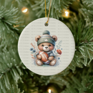 Frohe Weihnachtsbär mit Foto Keramik Ornament