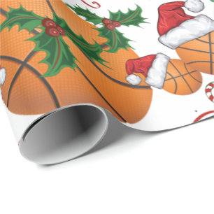 Frohe Weihnachtsbasketball Santa Geschenkpapier